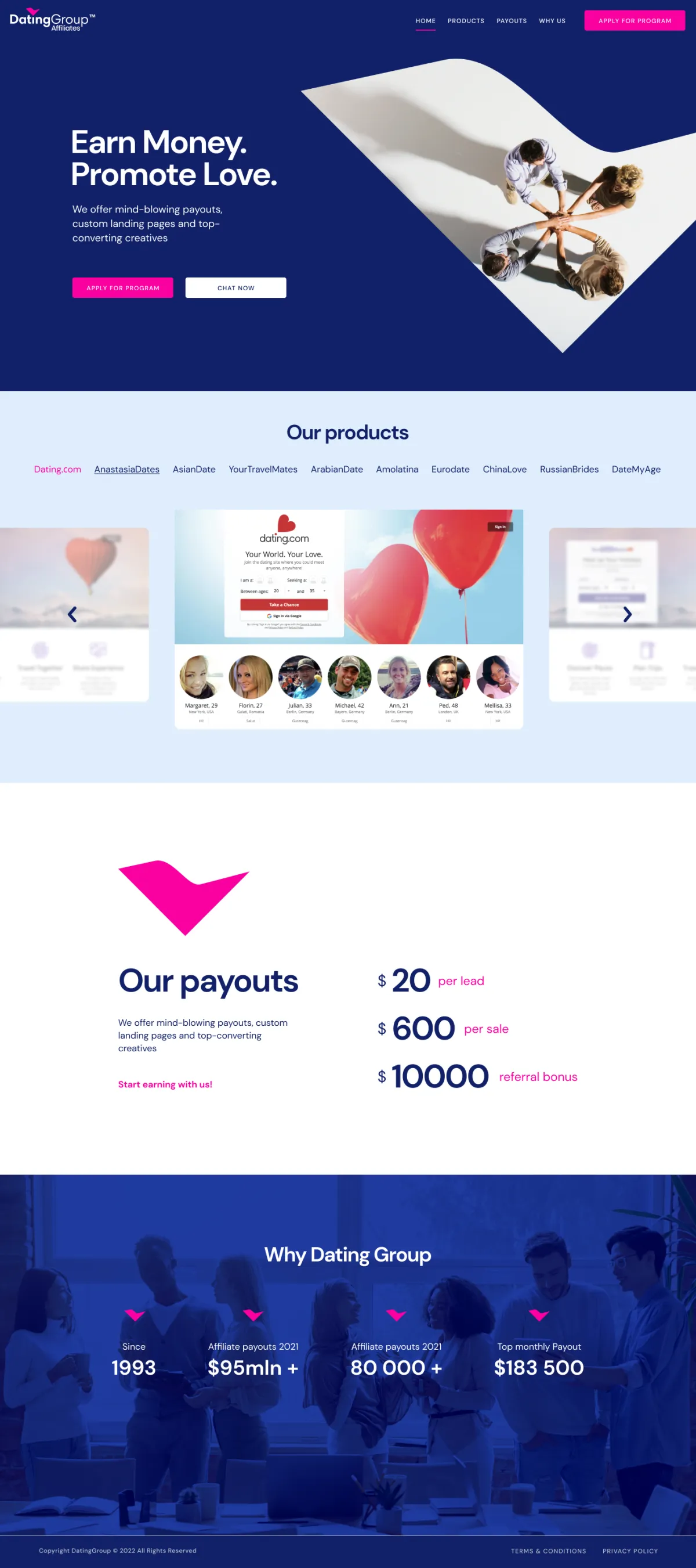 Branded landing-style surface