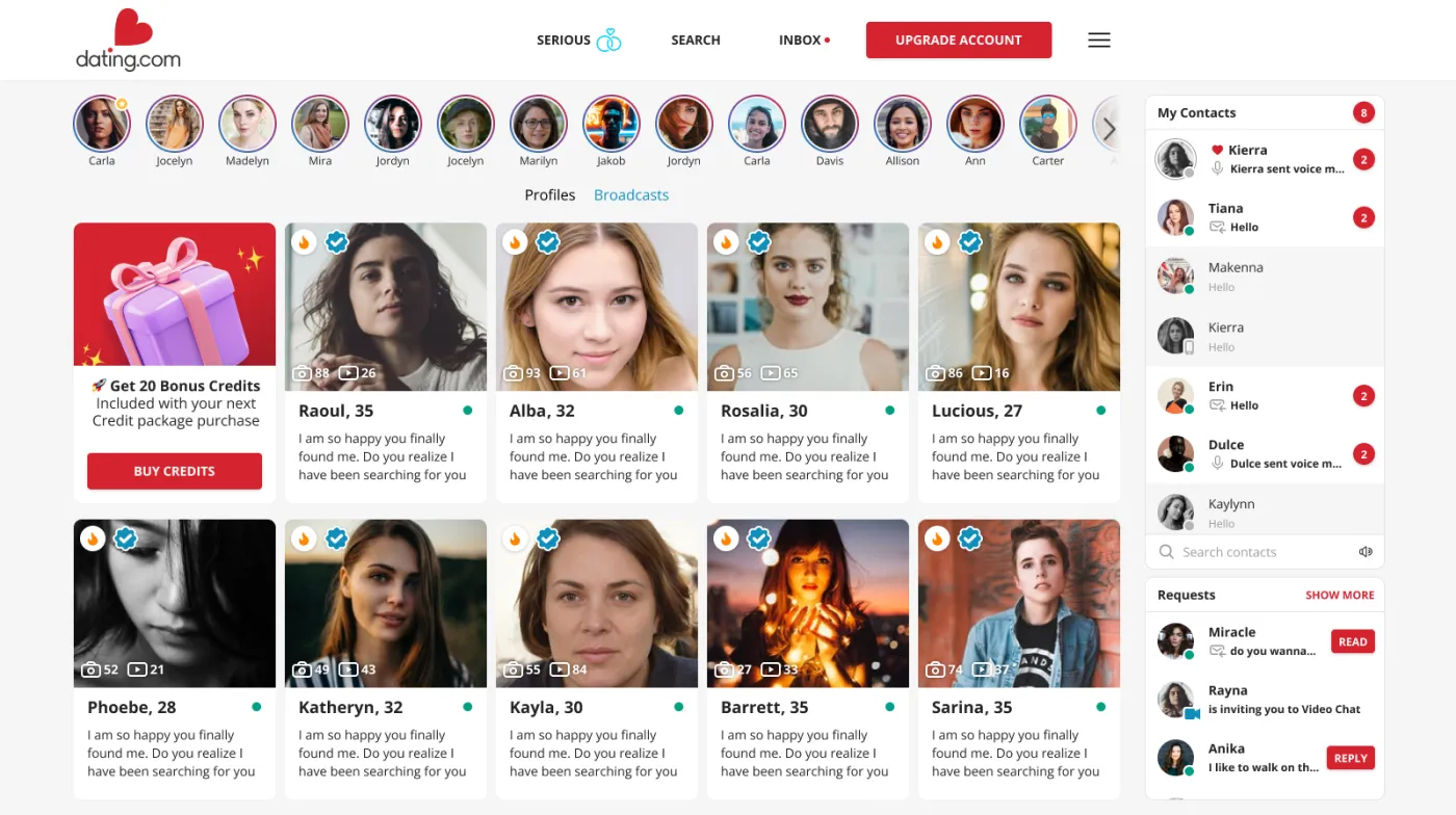 Featured member feed surface