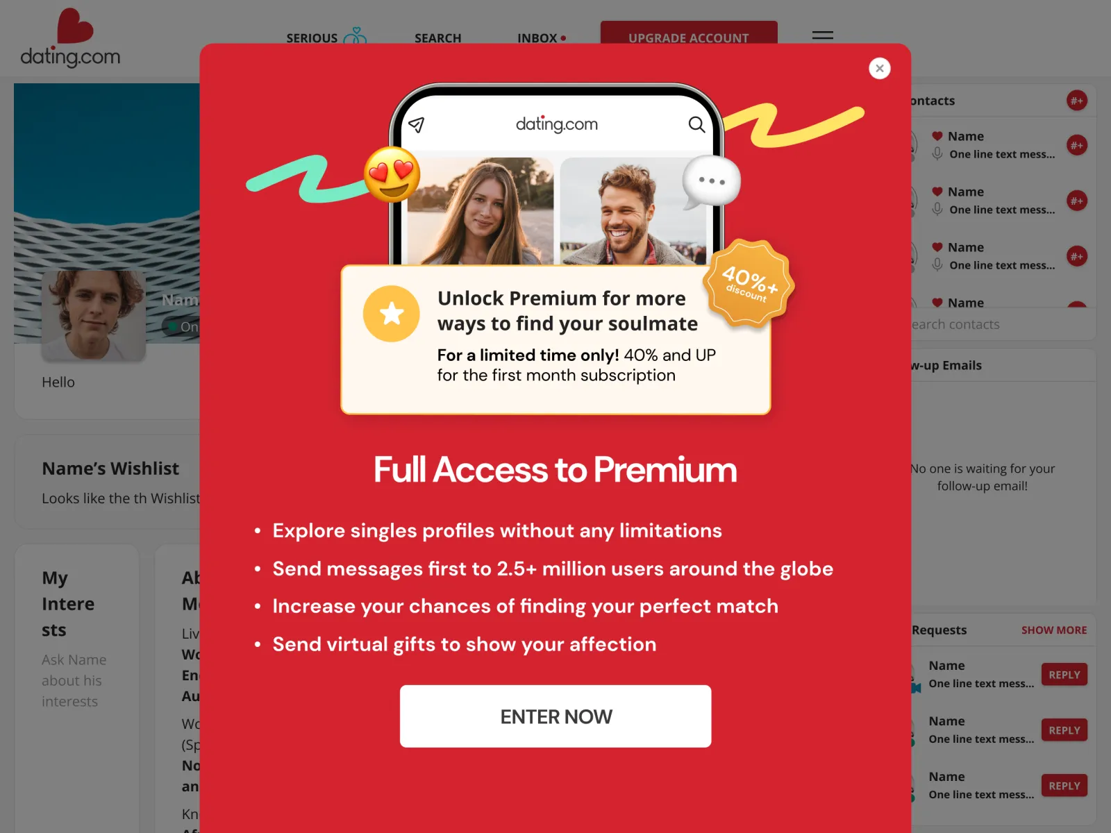 Subscription form screen